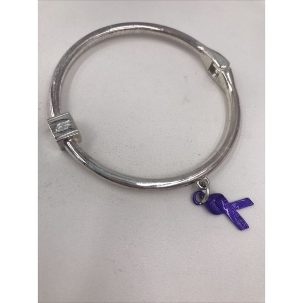 Alzheimer's purple ribbon Hinged Bracelet Ashley Bridget‎ Awareness